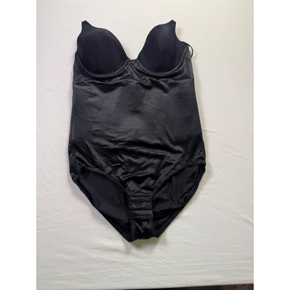 Flexees Maidenform Black Firm Control Bodysuit Shapewear 6756 36B Underwire-2585